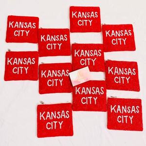 Porte-monnaie en perles Game Day avec fermeture à glissière Paillettes Sac de maquillage pour l'argent - Product Image 3