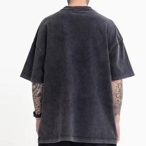 Camiseta de Moda con Logotipo Personalizado, Lavado Ácido, 100% Algodón, Unisex, Transpirable, Talla Grande, Estilo Vintage para Hombre - Product Image 5