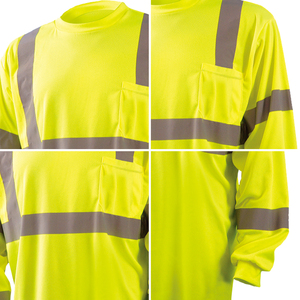 OEM Customized Logo Security <b>Shirt</b> Class 2 <b>Hi</b> <b>Vis</b> Breathable Unisex Cotton/Polyester Reflective Full/Short Sleeves - Product Image 5
