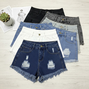 Nuevos shorts de verano 2026 para mujer, 100% algodón, cintura alta, con bolsillos, ajuste holgado, a la moda, de pierna ancha, color liso, venta al por mayor - Product Image 2