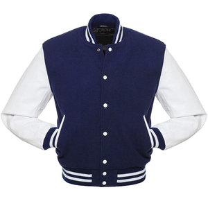 Blouson universitaire OEM 2026 en laine noire avec manches en cuir doré pour homme – 100 % haute qualité, faible MOQ, sur mesure, pour l'hiver - Product Image 5