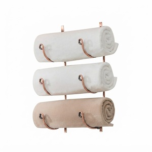 Modern Wall Mounted 3-Tier Copper <b>Towel</b> <b>Rack</b> Luxury Rose Gold Rolled <b>Towel</b> Holder For Hotel & Home Bathroom <b>Storage</b> - Product Image 1