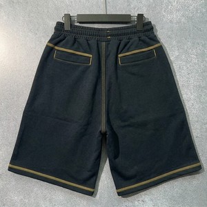 Shorts en coton noir décontractés de luxe pour homme, coupe ample, avec cordon de serrage, style streetwear écologique et tendance pour l'été - Product Image 5