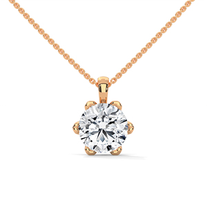จี้เพชรเลี้ยงในห้องปฏิบัติการ สร้อยคอทองคำแท้ 14K ทรงกลมเจียระไนแบบบริลเลียนท์ สีโรสโกลด์ สำหรับผู้หญิง ของขวัญสำหรับงานปาร์ตี้ - Product Image 1