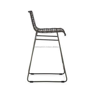 Tabouret de bar en métal noir avec design moderne Tig Meubles de décoration d'intérieur simples et attrayants Tabouret de chaise confortable - Product Image 3