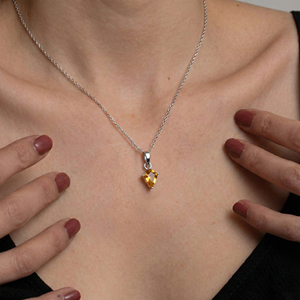 Collar con Colgante de Plata de Ley con Forma de Corazón y Cadena de Piedras, Joyería de Moda para Mujer, Cristal Geométrico de Lujo, para Aniversario de Bodas - Product Image 4