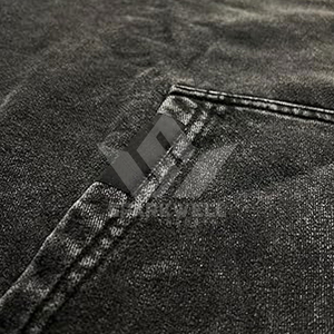 Sweat-shirt zippé à capuche en molleton de coton pour homme, couleur unie, délavé, coupe décontractée oversize, streetwear automne, respirant, 370g - Product Image 5