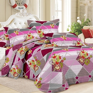 Literie multicolore 3 pièces bon marché ensemble de <span class=keywords><strong>draps</strong></span> et taie d'oreiller en microfibre de luxe de qualité gaufré à rayures - Product Image 1