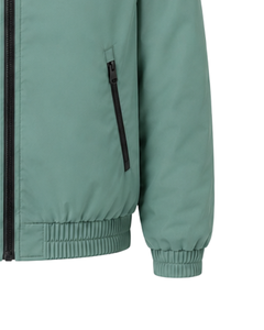 Chaqueta Bomber Ligera Personalizada Verde Menta para Hombre, Chaqueta Cortavientos Casual con Cierre Completo, Cuello Alto, Estilo Urbano Otoñal - Product Image 6