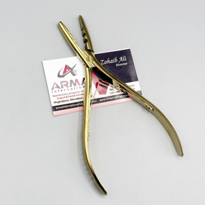 Hot Selling Three Hole Hair Pliers Surgical Grade Stainless Steel Plasma Gold 7" <b>Micro</b> Pulling Hook Needle for Hair <b>Extensions</b> - Product Image 6