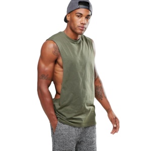 Chalecos Deportivos de Primera Calidad, 100% Algodón, Corte Bajo, Ecológicos, Antiencogimiento, 180g, para Hombre, al por Mayor, Transpirables, con Logotipo Personalizado, para Fisicoculturismo - Product Image 1