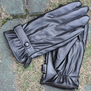 High Quality Men's Thermal Leather <b>Touchscreen</b> <b>Gloves</b> Custom Made Winter Outdoor Sports Plain Casual Style - Product Image 6
