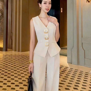 ชุดเซ็ตสองชิ้นสำหรับฤดูร้อน สไตล์ลำลองสำหรับผู้หญิง ผ้าฝ้ายเป็นมิตรกับสิ่งแวดล้อม ทรงเข้ารูป สวมใส่สบาย แฟชั่นธรรมชาติ ซักได้ ปรับแต่งได้ - Product Image 3