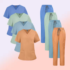 Factory Popular Modern <b>Scrub</b> Suit Hospital Medical Uniforms Unisex Knitted Fabric Eco-Friendly Custom Logo Doctor <b>Nurse</b> <b>Scrubs</b> - Product Image 5