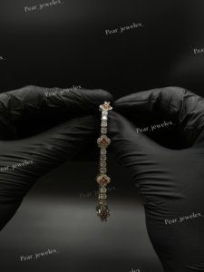 Pulsera de tenis clásica de plata 925 con baño de rodio y moissanita, diseño geométrico de eslabones, para uso diario de mujer - Product Image 5