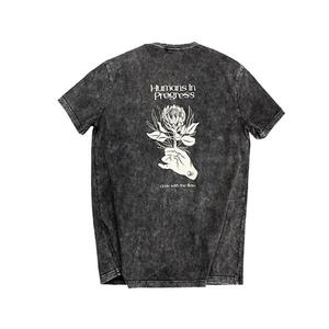 Camisetas de algodón 100% con cuello redondo, impresión de logotipos personalizados al por mayor en la parte delantera y trasera, servicio OEM, color sólido, para hombre - Product Image 2