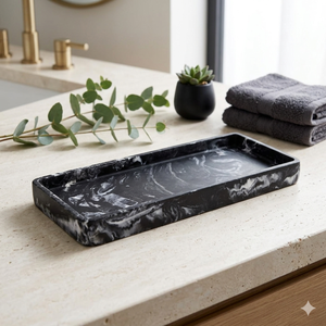 Bandeja de tierra de resina hecha a mano más vendida, resina de menta y aspecto de mármol, bandeja de resina pequeña hecha en India al mejor precio - Product Image 1