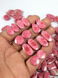 Vente en gros de paires de thulite rose, pierres précieuses naturelles, cabochons, pierres facettées, cristal, fournisseur en vrac, exportation Inde - Product Image 4