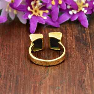 Minimalist Black Onyx Gemstone <b>Ring</b> Statement Cool Style <b>Open</b> Gold Adjustable Band <b>Ring</b> for Women Jewelry Wholesale Gift - Product Image 5
