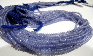Perles de chalcédoine violette naturelle de 2 mm, micro-facettées, en forme de rondelle, brin de 13 pouces de long - Product Image 3