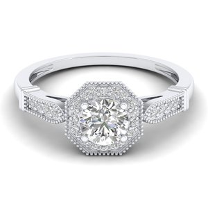 Bagues de fiançailles REYES personnalisées en argent sterling 925 et moissanite, design classique, plaqué or, bijoux fins, cadeau pour elle - Product Image 1