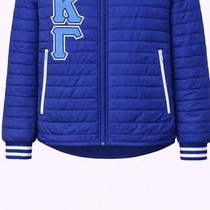 Veste matelassée grecque personnalisée pour fraternité, veste d'hiver matelassée avec logo brodé, fabricant OEM de vêtements grecs en gros - Product Image 3