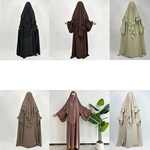 Ensemble Abaya élégant deux pièces OEM avec Khimar, Vêtements Islamiques en Gros pour l'Aïd et le Ramadan, Robe Modeste de Haute Qualité pour Femmes Musulmanes - Product Image 2