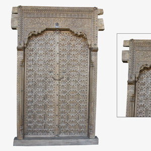 Haswani Handicrafts Wooden <b>Door</b> <b>Frame</b> Antique Handcrafted Carved Rustic Vintage Water Resistant Exterior Entry Decorative - Product Image 1