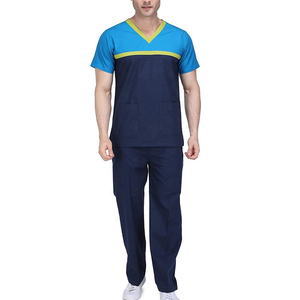 Mens Medical <b>Scrub</b> Suit Set Comfortable Lightweight Short Sleeve Top and Pants Healthcare Uniform for Doctors and Nurses - Product Image 4