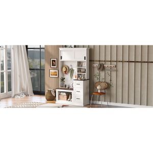 Moderno Banco de Almacenamiento para Recibidor de 40.2 Pulgadas de Ancho con 3 Estantes, 3 Cajones y 3 Ganchos Resistentes, Perchero U Can - Product Image 5