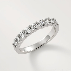 14K Solid White Gold Diamond Half Eternity <b>Ring</b> Classic Prong Set Anniversary Band Fine Jewelry for Women Elegant <b>Stack</b> <b>Ring</b> - Product Image 2