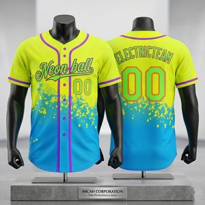 High Quality Custom Baseball Jersey 3D Embroidery Puff Logo Fully Sublimation Printing Dry Fit Mesh Fabric USA Size Team Uniform - Product Image 5