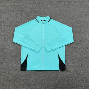 Ensemble de vêtements de sport pour hommes, veste de football bleu marine à fermeture éclair intégrale avec accents jaunes et pantalon à taille élastique noir, toutes saisons - Product Image 6