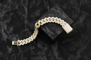 Fully <b>Iced</b> <b>Out</b> Lab Grown Cuban <b>Chain</b> Bracelet with Premium Jewelry Craftsmanship and Maximum Sparkle - Product Image 3