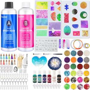 Kit de Resina Epoxi TExpert 8Oz AB, Pegamento Transparente No Inflamable para Joyería y Manualidades - Product Image 1
