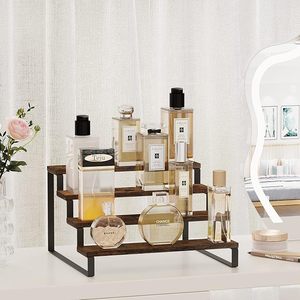 4-Tier Wooden Display Stand with Metal Frame | Rustic Countertop Organizer <b>Rack</b> - Product Image 6