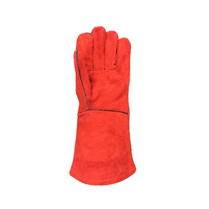 Elbow Length Cotton/Leather Welding <b>Gloves</b> with Heat Resistance Breathable & Anti-Slip for Heavy Duty MIG Welding <b>Gloves</b> - Product Image 3