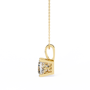 จี้เพชรทรงปรินเซสคัท 3 กะรัต ทองคำแท้ 14K แบบมินิมอล ได้รับการรับรองจาก IGI พร้อมตัวเรือนแบบหนามเตย สำหรับผู้หญิง เหมาะเป็นของขวัญสำหรับงานปาร์ตี้ - Product Image 3