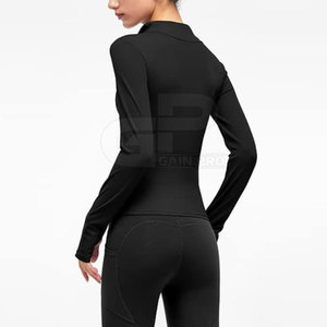 Veste de yoga légère pour femme, tissu extensible doux au toucher, fermeture éclair intégrale, coupe ajustée, confortable - Product Image 4