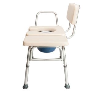 Chaise de toilette en aluminium blanc crème pour personnes âgées, handicapées, femmes enceintes, équipement de sécurité multifonctionnel pour la baignade - Product Image 5
