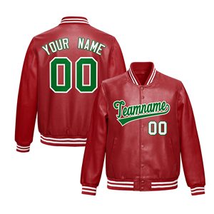 Unisex White PU Leather Varsity Jacket with Orange Trim Custom Name Number Printed Front <b>Back</b> Personliased Labels LOGO - Product Image 6