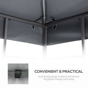 Telo di Ricambio a 2 Strati Grigio Chiaro per Gazebo da Esterno, Copertura Anti-UV 3x3 Metri per Padiglione, Giardino, Ombrellone da Patio - Product Image 5