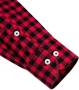 เสื้อเชิ้ตผ้าฝ้ายลายสก๊อตเนื้อนุ่มสำหรับผู้ชาย แขนยาว ทรงปกติ ติดกระดุม ด้านหน้า สวมใส่สบาย อุ่นสบาย เหมาะสำหรับการแต่งตัวที่ดูดี - Product Image 2