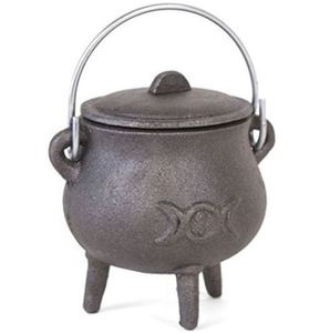 Olla Caldero Tradicional India Hecha a Mano de Hierro Fundido con Asa para Decoración Ritual, Quemar Incienso y Meditación a Precio Mayorista - Product Image 2