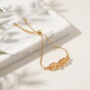 Bracelet ajustable en chaîne de pierres précieuses en éclats d'obsidienne flocon de neige naturelle, élégant, pour femme - Product Image 6