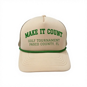 Personnalisable Logo Rope 5-Panel Structured Foam Mesh Trucker Cap, Young & Novel Streetwear pour adultes, Made in Vietnam Factory - Product Image 1