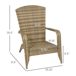 Sedia da Patio Adirondack Blu Cielo in Rattan Intrecciato con Schienale Alto Curvo e Cuscini Morbidi per Appartamento, Terrazza, Giardino, Impilabile - Product Image 3