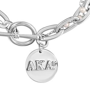 Pulsera de Perlas en Tono Plateado con Colgante Redondo, Elegante Accesorio de Joyería para Mujeres y Niñas, Regalo para Fiestas y Uso Diario - Product Image 5
