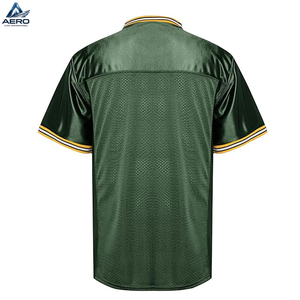 Maillots de football américain unis verts pour hommes, vêtements de sport en maille polyester unie, chemises de football - Product Image 2