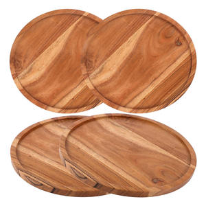 Plateaux en bois d'acacia écologiques faits à la main sans danger pour les aliments Assiettes à dîner pour servir des collations Fruits Noix Personnalisables en vrac Vente en gros - Product Image 2
